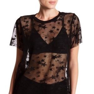 🍓Mesh Star Print Shirt